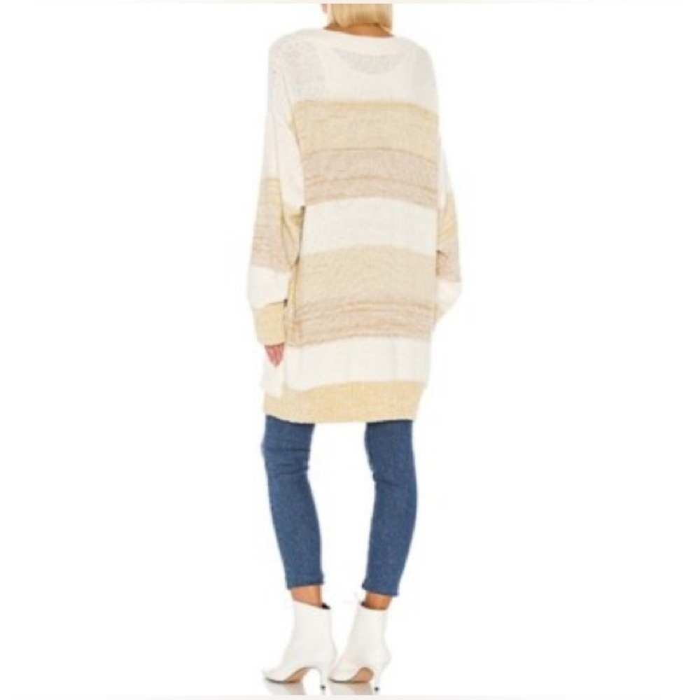 Free People Southport Beach Cardigan Oversized in Grain Combo stripes Size Small - Picture 6 of 16